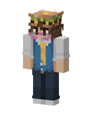 Burger Hat Kid skin, 3D preview