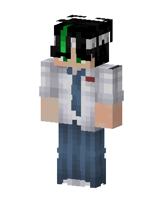 Green Streak Student skin, 3D preview