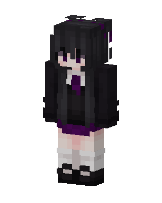 Goth Hoodie Girl skin, 3D preview