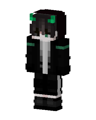 Green Cat Hoodie skin, 3D preview