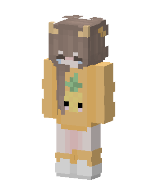 Pineapple Hoodie Girl skin, 3D preview
