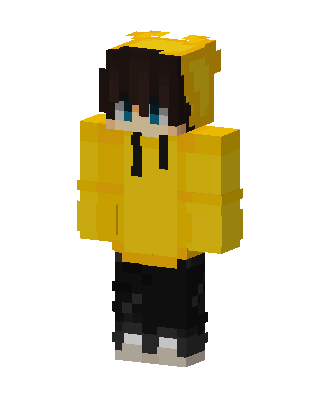 Yellow Hoodie Boy skin, 3D preview