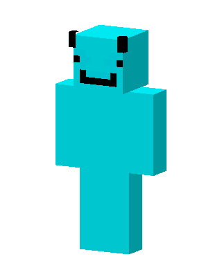 Cyan Smiley skin, 3D preview