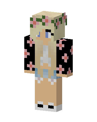 Flower Crown Girl skin, 3D preview
