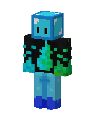 Slime Cube Head skin, 3D preview