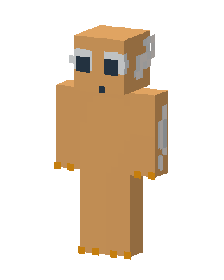 Orange Axolotl skin, 3D preview
