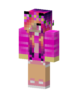 Pink Flower Girl skin, 3D preview