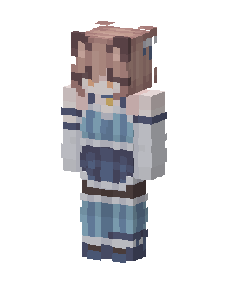 Blue Maid Catgirl Minecraft skin