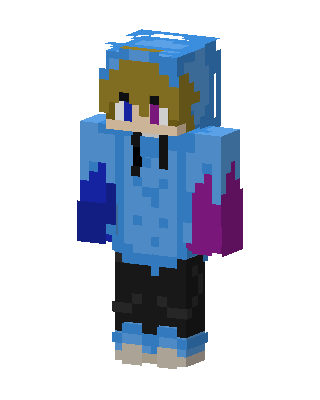 Blue Hoodie Kid skin, 3D preview