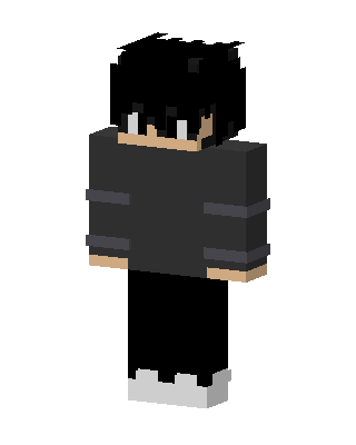Dark Hoodie Boy skin, 3D preview