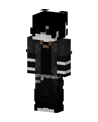 Black Emo Boy skin, 3D preview