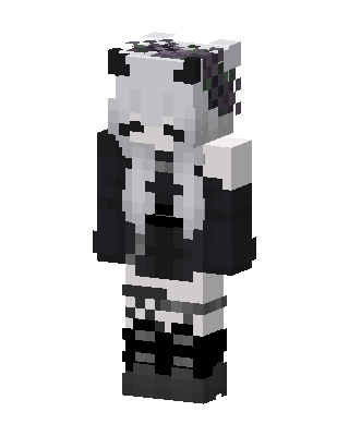 Panda Goth Girl skin, 3D preview