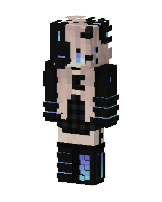 Cyber Goth Girl skin, 3D preview