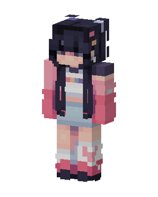 Pink Sleeve Girl skin, 3D preview