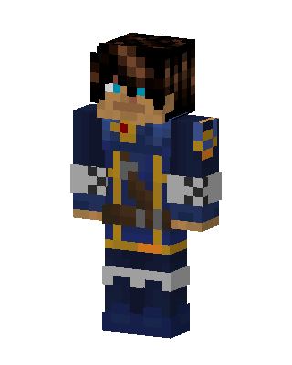 Blue Armored Knight skin, 3D preview