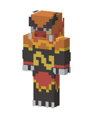 Flame Oni Warrior skin, 3D preview