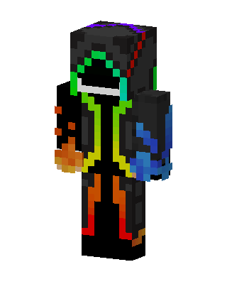 Rainbow Hooded Mage skin, 3D preview