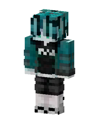 Teal Hoodie Boy skin, 3D preview