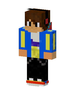 Blue Anime Boy skin, 3D preview