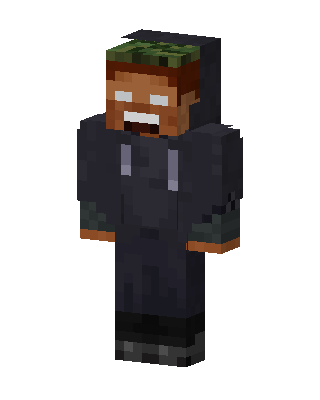 Hooded Herobrine skin, 3D preview