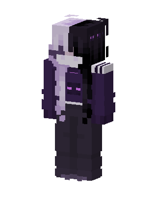 Black Glowing Villain Girl skin, 3D preview