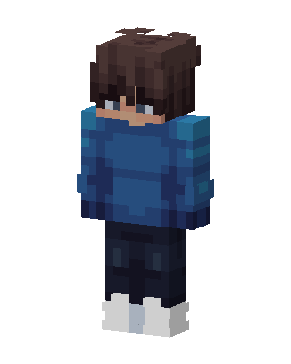 Blue Hoodie Boy skin, 3D preview