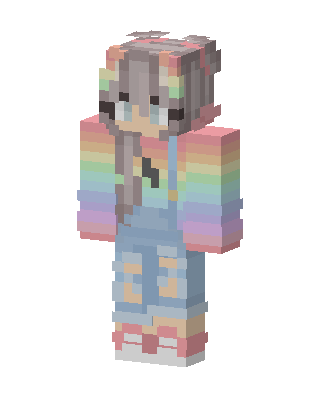 Pastel Rainbow Girl Minecraft skin