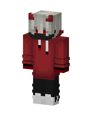 Red Horned Hoodie Minecraft skin