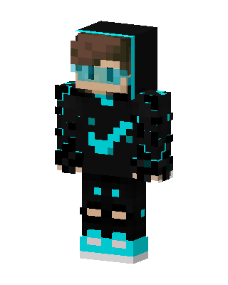Black Hoodie Boy skin, 3D preview