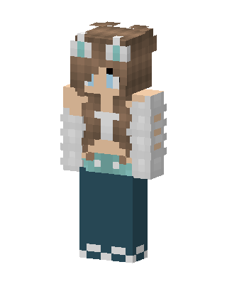Teal Bear Girl Minecraft skin