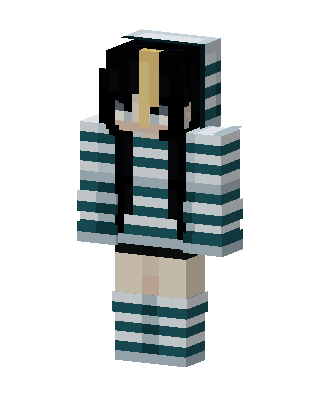 Striped Hoodie Girl skin, 3D preview