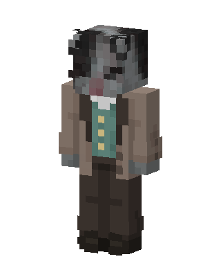 Gray Wolf Gentleman skin, 3D preview