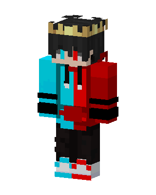 Cyan Red Crown skin, 3D preview