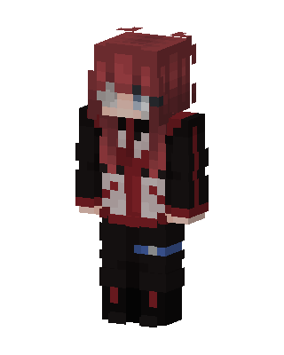 Red Anime Girl skin, 3D preview