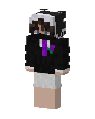 Panda Hoodie Girl skin, 3D preview