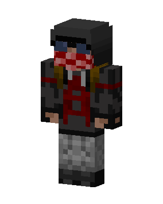 Black Masked Villain Boy skin, 3D preview