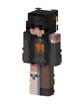 Pumpkin Hoodie Girl skin, 3D preview