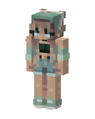 Teal Cutie Girl Minecraft skin