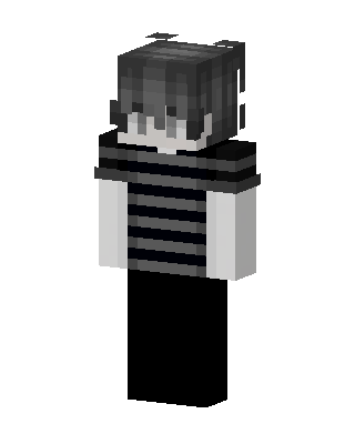 Monochrome Striped Boy skin, 3D preview