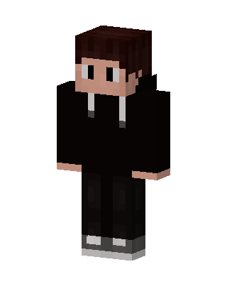 Black Hoodie Boy skin, 3D preview