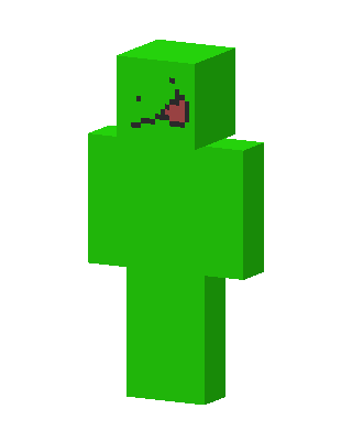 Tongue Out Green skin, 3D preview