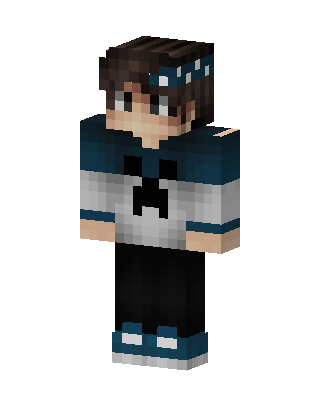 Creeper Hoodie Boy skin, 3D preview
