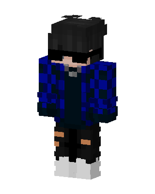 Blue Plaid Emo skin, 3D preview