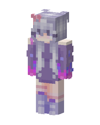 Purple Anime Girl skin, 3D preview