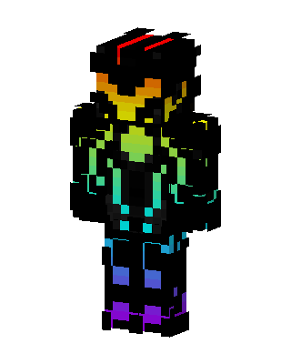 Rainbow Cyber Suit skin, 3D preview