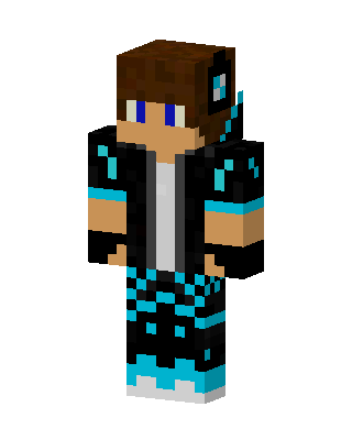 Cyan Headphones Boy skin, 3D preview