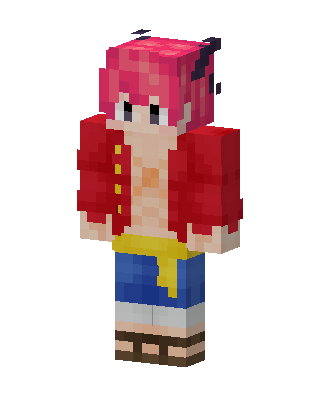 Red Anime Girl skin, 3D preview