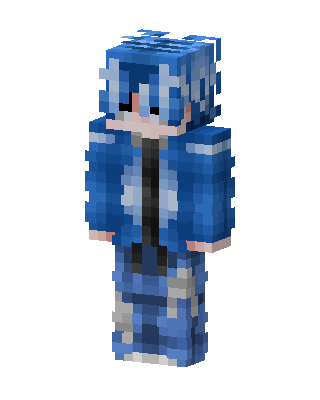 Blue Hoodie Boy skin, 3D preview