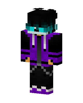 Neon Hoodie Boy skin, 3D preview