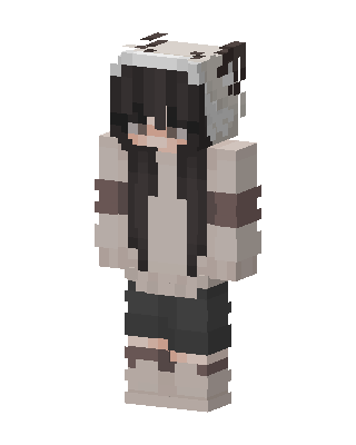 Panda Hoodie Girl skin, 3D preview